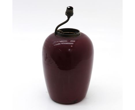 Converted into a lamp, 40 cm. tall, hairlines in bottom.