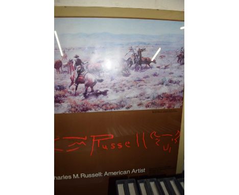 Charles M Russell: American artist, framed exhibition print poster