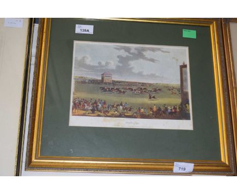 Two sporting prints, hunting and racing interest. To include print of newmarket races by J.Moore and reproduction print of th