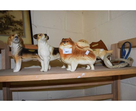 Two Cooper Craft model dogs and two others