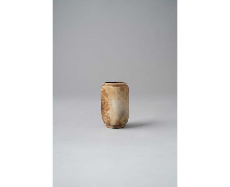 A CHINESE BROWN JADE CONG-SHAPED VESSELMING DYNASTYThe vessel of square section with a circular rim and foot, the stone with 