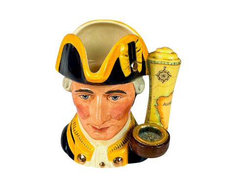 Naval uniform and cap, yellow trim, gold buttons. In a striking tribute to the famous navigator and explorer, this character 