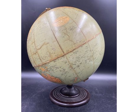 A "Phillips' Challenge Globe", London Geographic Institute on a bakelite stand  Scale 1:3,500,000. Approx. 42cm high.Conditio