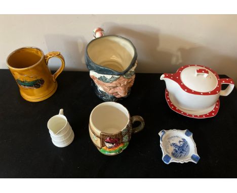 Ceramics to include Royal Worcester milk jug, Wade mug, Royal Doulton 'Granny' mug, Beswick 1127 mug, Delft ashtray and Style