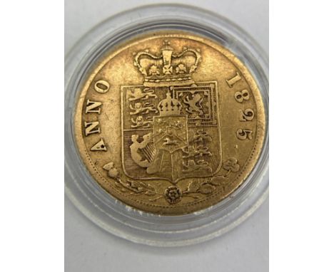 George IIII half sovereign and case, Laureate Portrait, 1825, the only half sovereign of this king by Pistrucci. George IV.Co