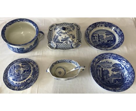 A collection of Copeland Spode china to include Spode Italian ware, a potty 23.5cms d, 2x bowls and a cheese dish together wi