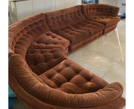 A mid century modular seating arrangement sofa and chair.Condition ReportGood condition commensurate with age and use.