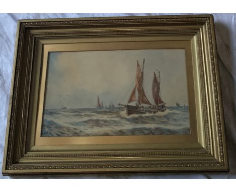 S. Hutton watercolour seascape, 24 x 41cm SLL.Condition ReportFair, gilt loss to frame.