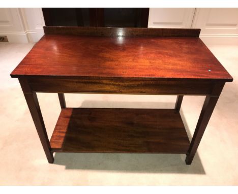 A mahogany and inlaid side table. 92 x 49 d x 65cms h.Condition ReportLoss to inlay.