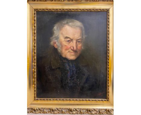 Lucy A Stratten (1865-1954) An oil on canvas, portrait of a gentleman, signed lower right L A Stratten 1890. She exhibited be