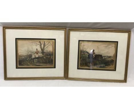 A pair of framed Victorian prints, fox hunting scenes possibly after Henry Alken. Print size 23cms x 30cms.Condition ReportSt