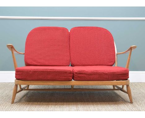 ERCOL WINDSOR '203/2' SETTEE, beech and elm in blonde finish, 79cm x 136cm x 72cms hProvenance: purchased in 1987 new, remain