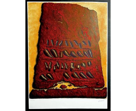 Lithograph titled Secret Writing. Signed lower right numbered 113/150. Sight size 21.75" x 29". 