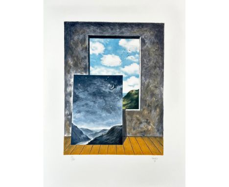 Lithograph titled Light of Discovery Signed lower right numbered 57/250. Year 1980 Sight size 19" x 24". 