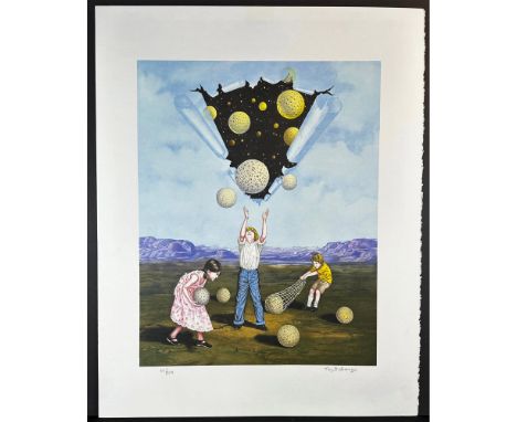 Lithograph titled Catch a Star Signed lower right numbered 55/200 Sight size 23" x 29" 
