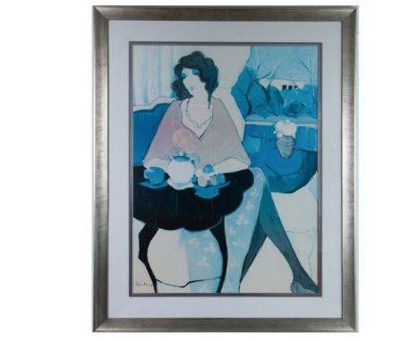 BLUE NUDE III SILK SCREEN PRINT WITH popular 2 COLORS. PRINTED IN FRANCE. 27.5