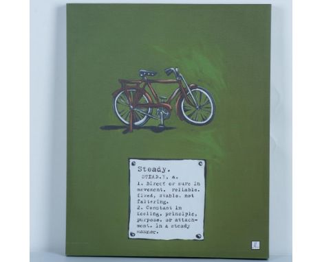 Color giclee on canvas inspirational wall art from MaryJack Studios after an original by Laura Hescock who painted a brown bi