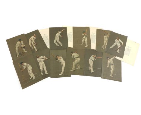 After Albert Chevallier Tayler,twelve colour lithograph portraits of cricketers, first published in 'The Empire's Cricketer, 