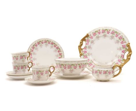 A Bernardaud & Cie Limoges porcelain tea service20th century, for twelve settings, comprising teacups, 9.2cm wide, saucers, 1