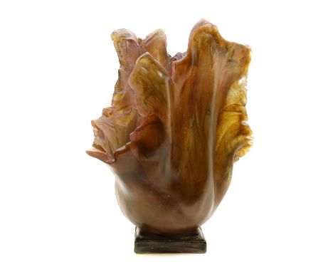 A large kiln-formed glass vase,20th Century, of organic form, indistinctly signed60cm highCondition ReportSurface scratches a