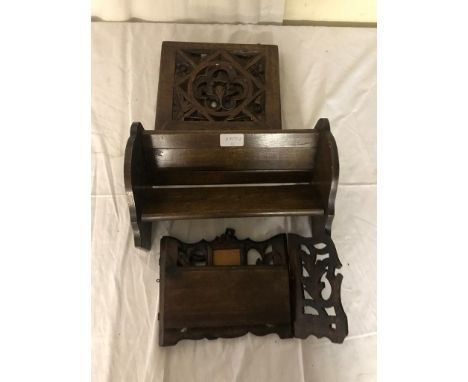 A Gothic book rest, book slide and shelf