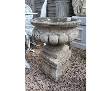 Stone planter on plinth&nbsp; 