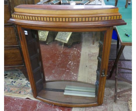 Bow fronted wall hanging display cabinet 