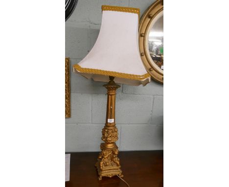 Gilt lamp with shade 