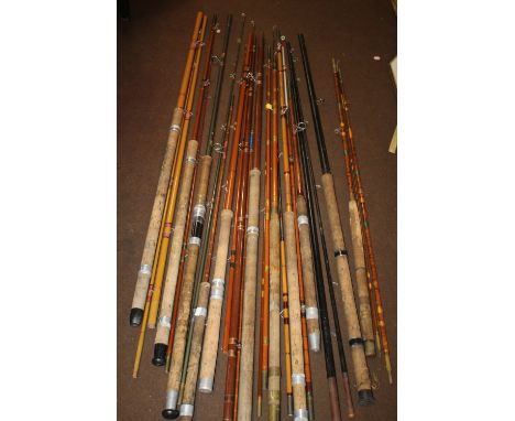 A COLLECTION OF VINTAGE FISHING RODS TO INCLUDE SPLIT CANE EXAMPLESCondition Report:A SEALEY AQUARIUS FLOAT RODA W. B. CLARKE