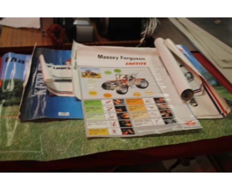  A QUANTITY OF ASSORTED TRACTOR POSTERS TO INCLUDE MASSEY FERGUSON ETC.