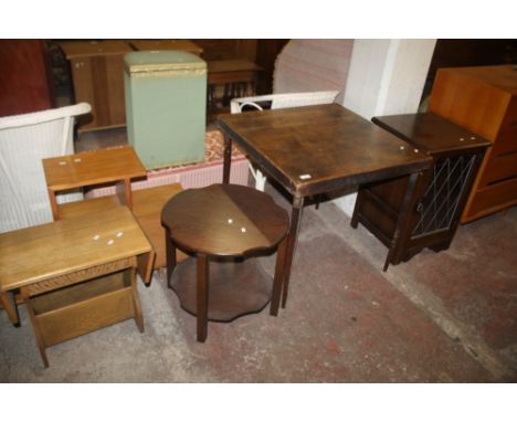 A SELECTION OF TABLES ETC. TO INCLUDE VONO FOLDING CARD TABLE