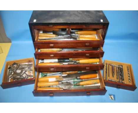 A CASE OF WOODWORKING TOOLS, MAINLY FILES TO INCLUDE R. DANHER, ROBERT SORBY ETC.