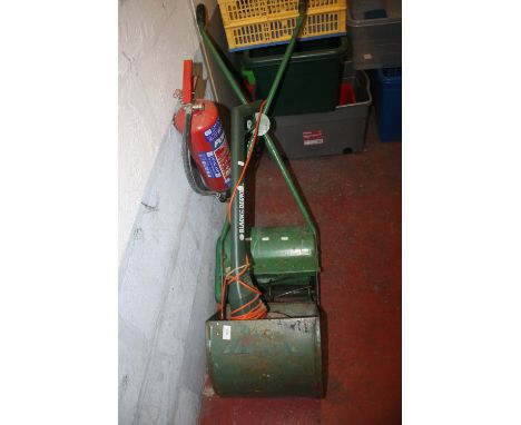 A WEBB VINTAGE PUSH MOWER AND BLACK &amp; DECKER ELECTRIC STRIMMER