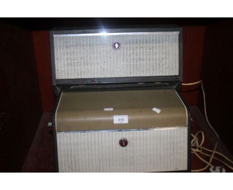 A VINTAGE BUSH RECORD PLAYER AND BUSH AMP.