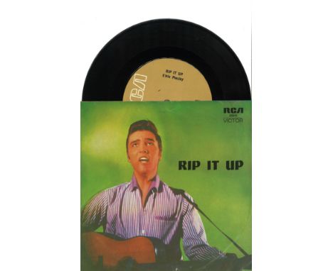 RARE An Elvis Presley Rip It Up vinyl record signed by members of his original backing bands. Signed by two members of The Bl