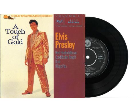 RARE An Elvis Presley A Touch of Gold vinyl record signed by members of his original backing bands. Signed by two members of 