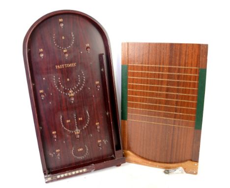 Bagatelle board and a shove halfpenny board.     