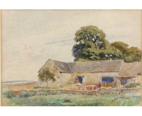 George Soper R.E. (British, 1870-1942), The Cattle Shed, watercolour, inscribed label verso from the estate of George and Eil