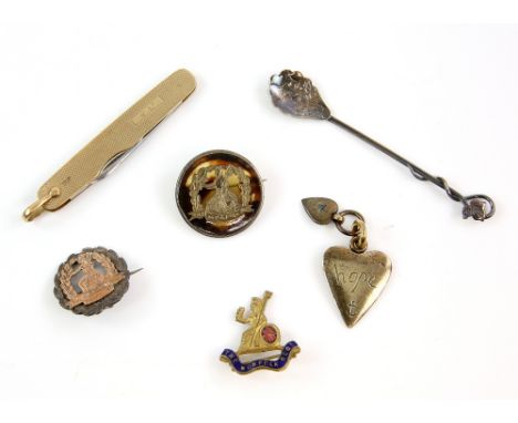 UPDATED DESCRIPTION AND ESTIMATE&nbsp; A mixed group of items, including a single aquamarine and old cut diamond drop earring