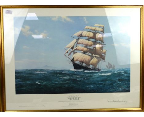 John Chancellor signed limited edition print 'Victory in Pursuit of Nelson', 577/850, 'A Speeding Wind, Titania', by Derek G 