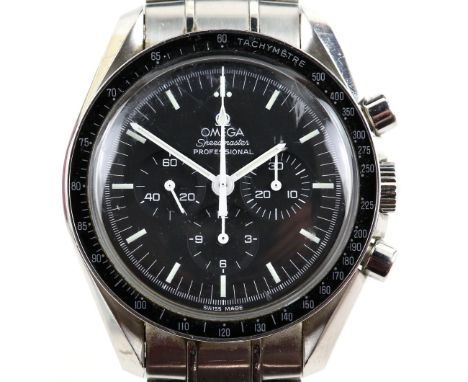 Omega  Gentlemen's reference 3570500 Speedmaster Professional, wristwatch, the signed black dial with subsidiary dials,and , 