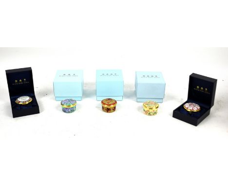Halcyon Days enamel valentine boxes, most individually  boxed with certificate of authenticity x 27 ranging from 1985, to 201