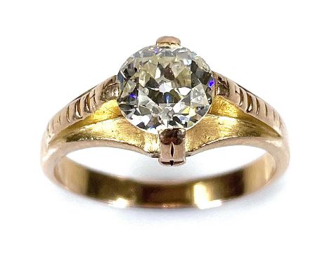 A 22ct gold 1ct diamond solitaire ring, stamped 22k, size K/L, weight 4.28g.