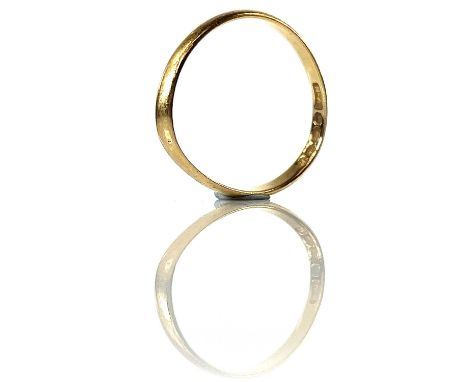 A 22ct gold band ring, Birmingham 1927, misshapen, weight 1.6g.