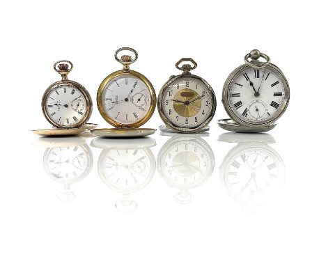 A ladies gold plated crown wind full hunter pocket watch by Regina Watch Co with 15 jewel movement; together with three other