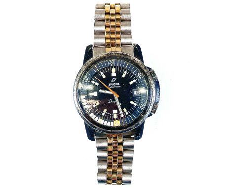 An Enicar Sherpa OPS automatic gentleman's stainless steel divers wristwatch, circa 1960's, the 26mm signed inner dial with c