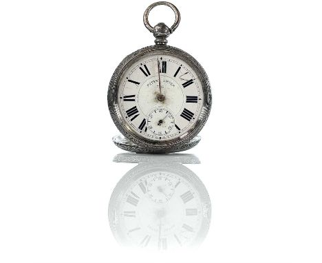 A Victorian silver Patent Lever pocket watch with foliate engraved case, London 1866, for spares or repair.