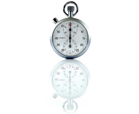 A stopwatch by Lemania in nickal case.The stopwatch runs well and functions as it should. The case has light scratches but no