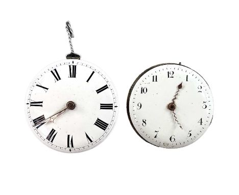 Two pocket watch movements, one signed Desbois &amp; Wheeler 1763, the other with fusee cylinder signed Henry Barrick Whitby 