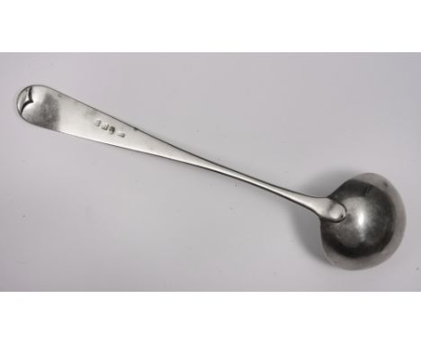 A SCOTTISH PROVINCIAL SILVER TODDY LADLE, Old English pattern, initialled, Perth c.1800 by JW, 1 troy oz